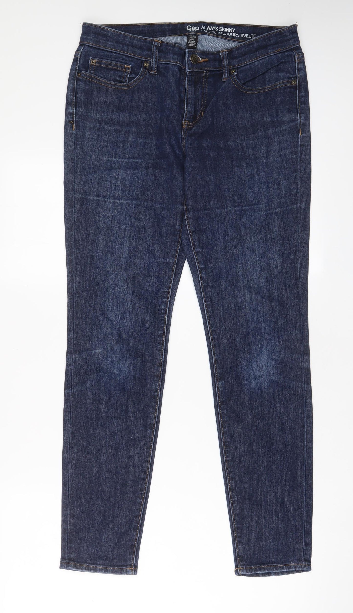 Gap Womens Blue Cotton Skinny Jeans Size 10 L29 in Regular Zip
