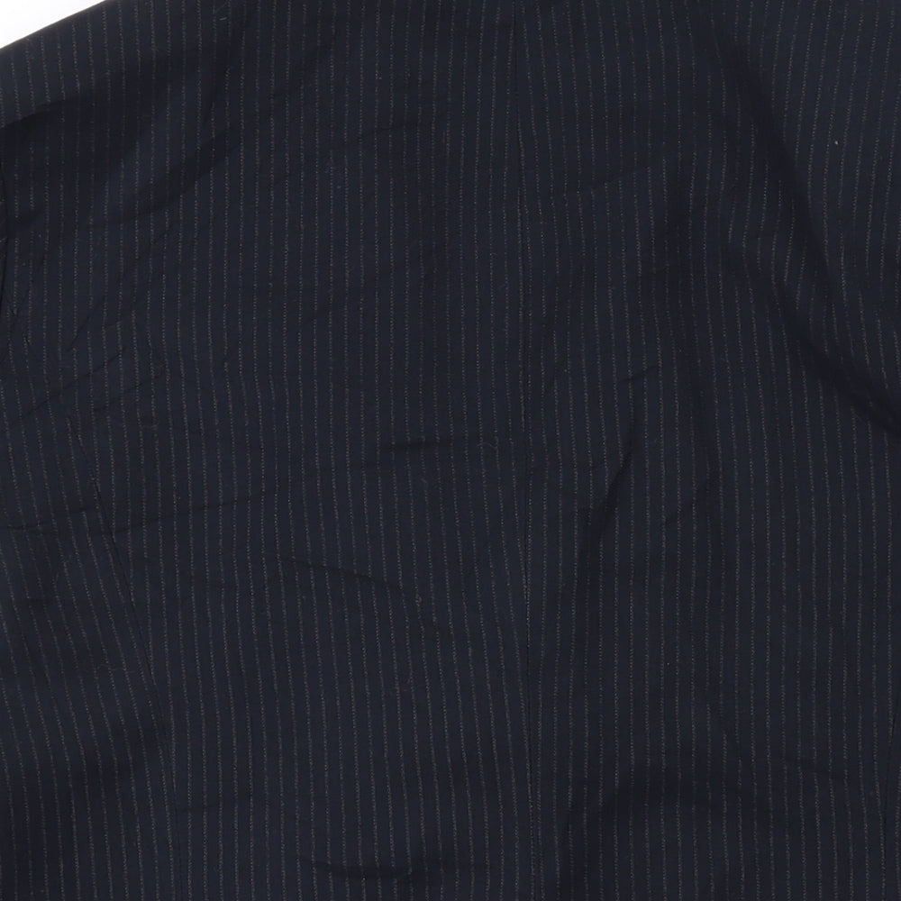 Marks and Spencer Womens Black Pinstripe Polyester Jacket Suit Jacket Size 14
