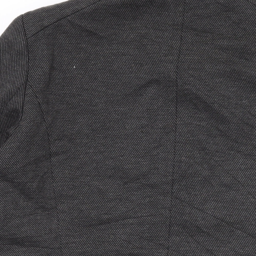Brand and care label for Principles women’s grey overcoat coat, size UK 14, button