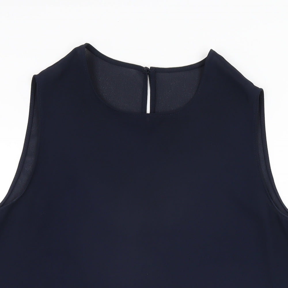 St Michael Womens Blue Polyester Basic T-Shirt Size 12 Round Neck