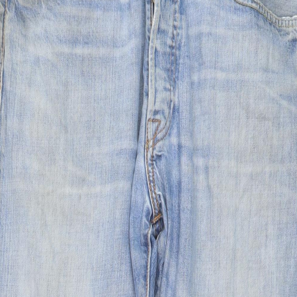 Levi's Mens Blue Cotton Straight Jeans Size 36 in L29 in Regular Button