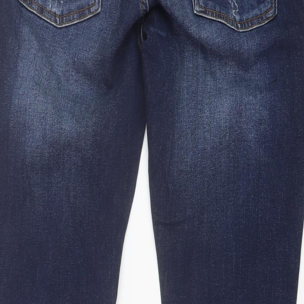 Warehouse Womens Blue Cotton Straight Jeans Size 12 L29 in Regular Button
