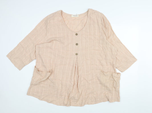 Womens UK Size XL Autonomy Pink Cotton Blouse
