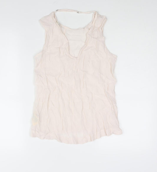 Lee Womens Pink Viscose Camisole Blouse Size S Round Neck