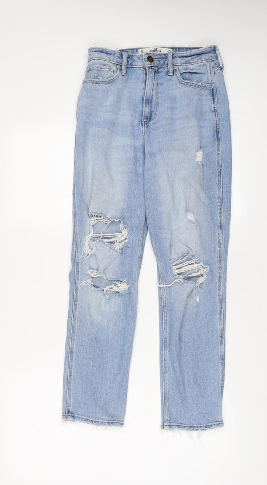 Hollister Womens Blue Cotton Straight Jeans Size 25 in L27 in Regular Zip