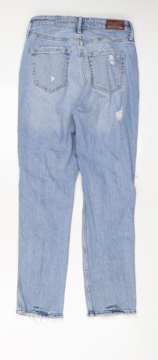 Hollister Womens Blue Cotton Straight Jeans Size 25 in L27 in Regular Zip
