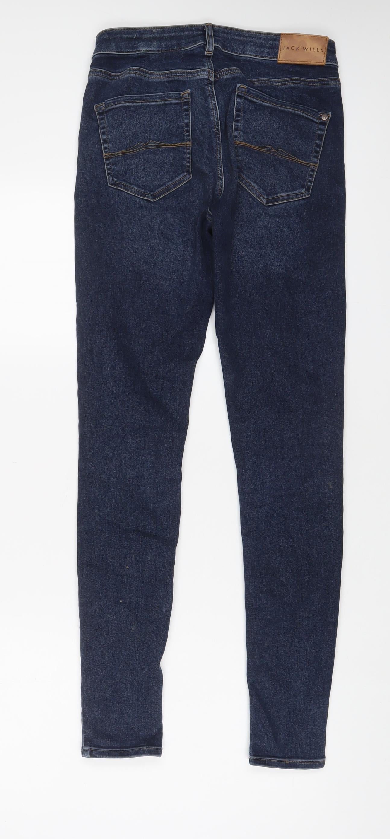 Jack Wills Womens Blue Cotton Skinny Jeans Size 27 in L30 in Regular Zip