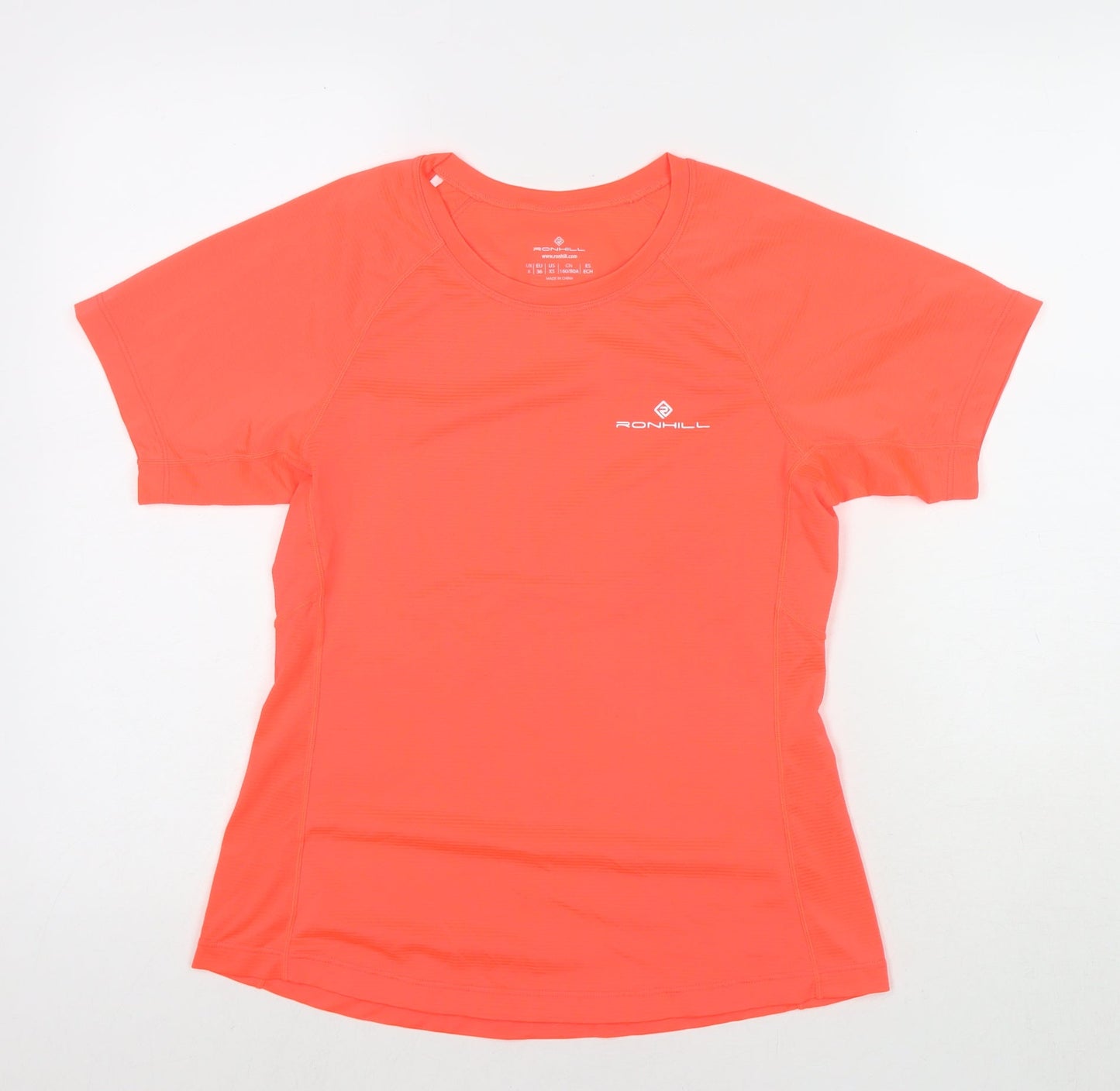 Ronhill Womens Red Polyester Basic T-Shirt Size 8 Round Neck Pullover