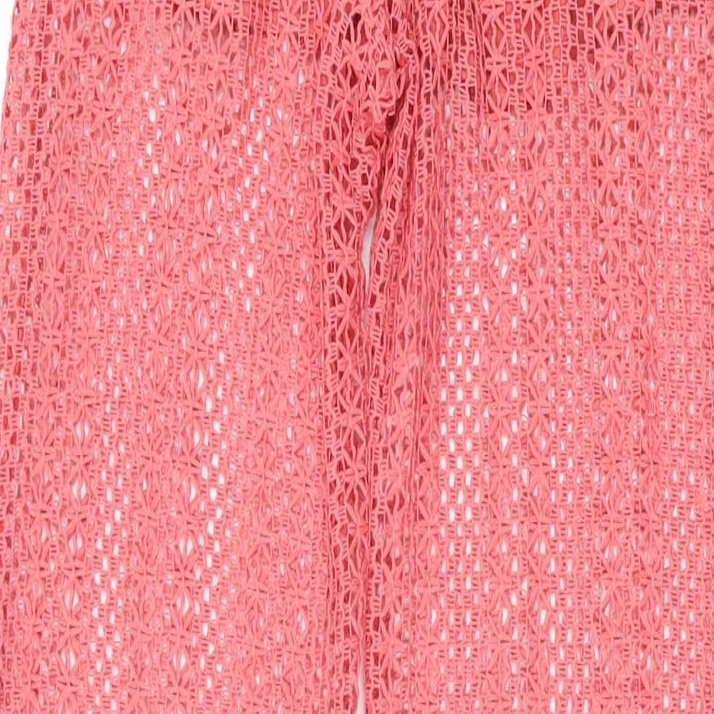 Zara Womens Pink Polyester Trousers Size S L31 in Regular