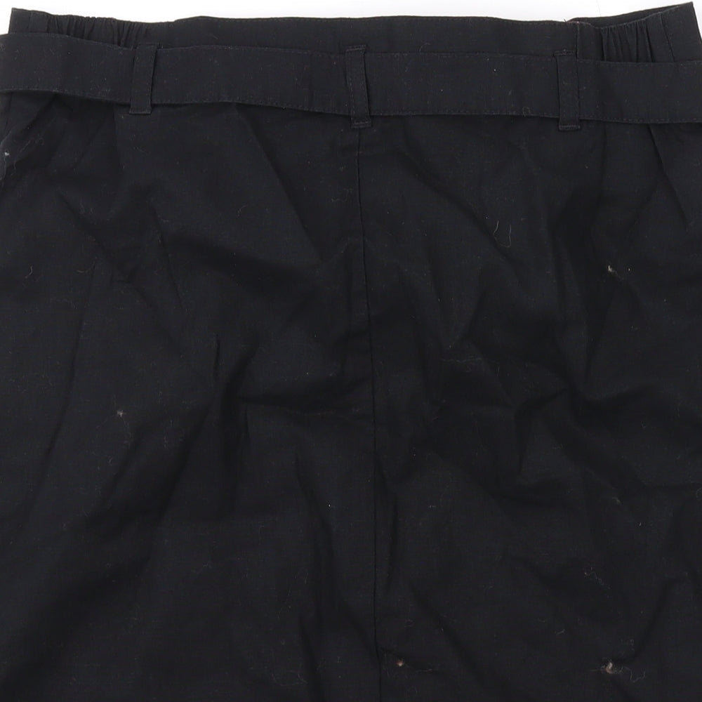 bpc Womens Black Linen Mini Skirt Size 8 Zip