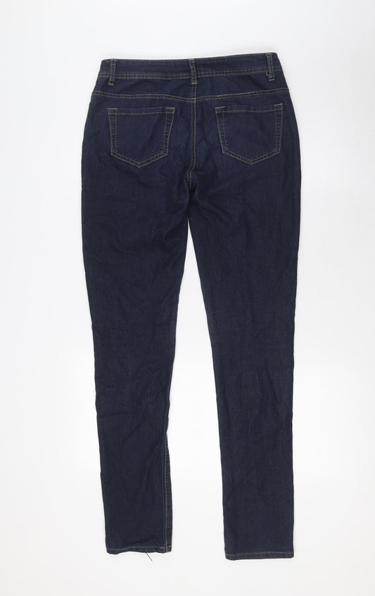 Denim & Co. Womens Blue Cotton Skinny Jeans Size 10 L32 in Regular Zip