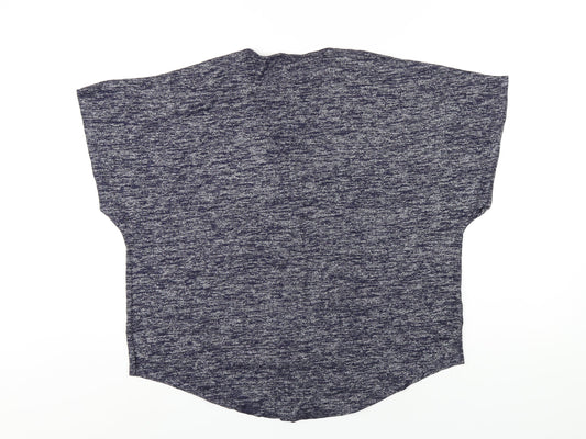 Gap Womens Blue Polyester Basic T-Shirt Size L V-Neck