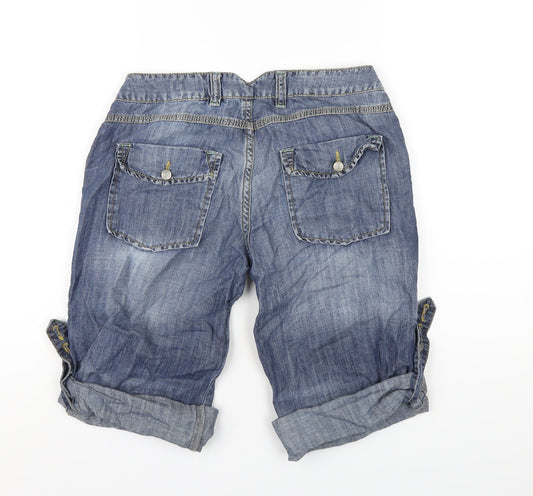 WS Denim Womens Blue Cotton Bermuda Shorts Size 8 L13 in Regular Button