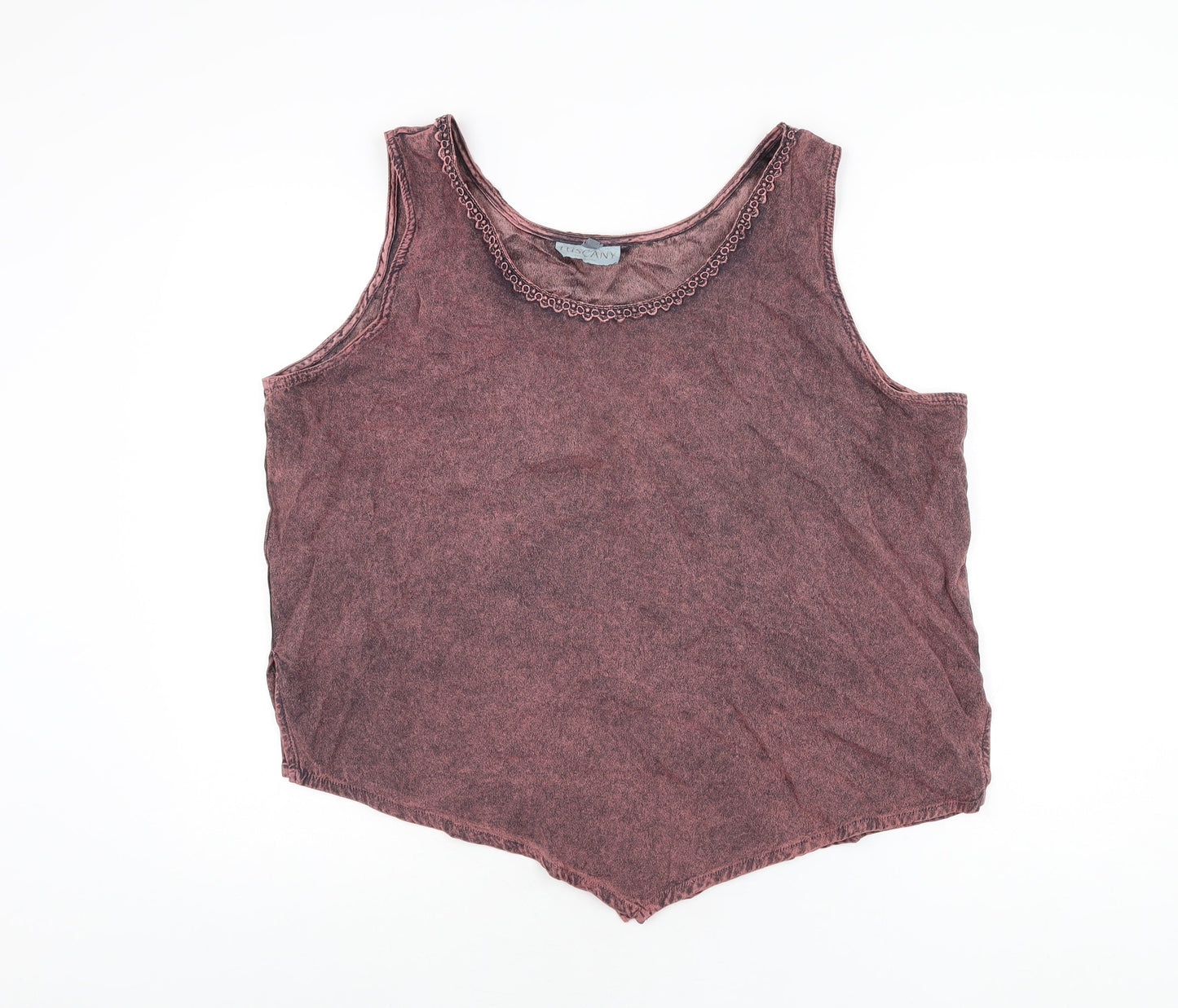 Tuscany Womens Pink Viscose Basic T-Shirt Size XL Scoop Neck