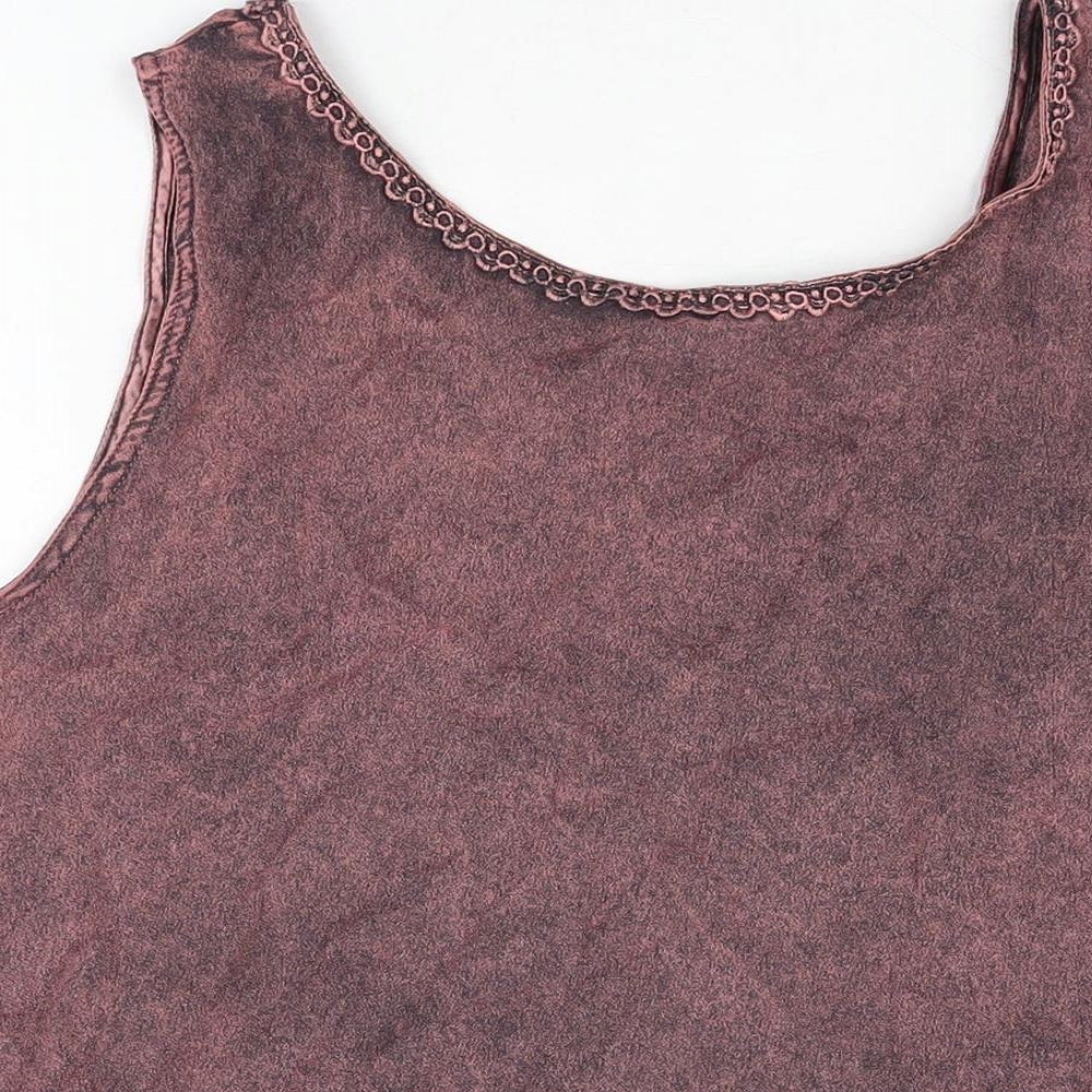 Tuscany Womens Pink Viscose Basic T-Shirt Size XL Scoop Neck