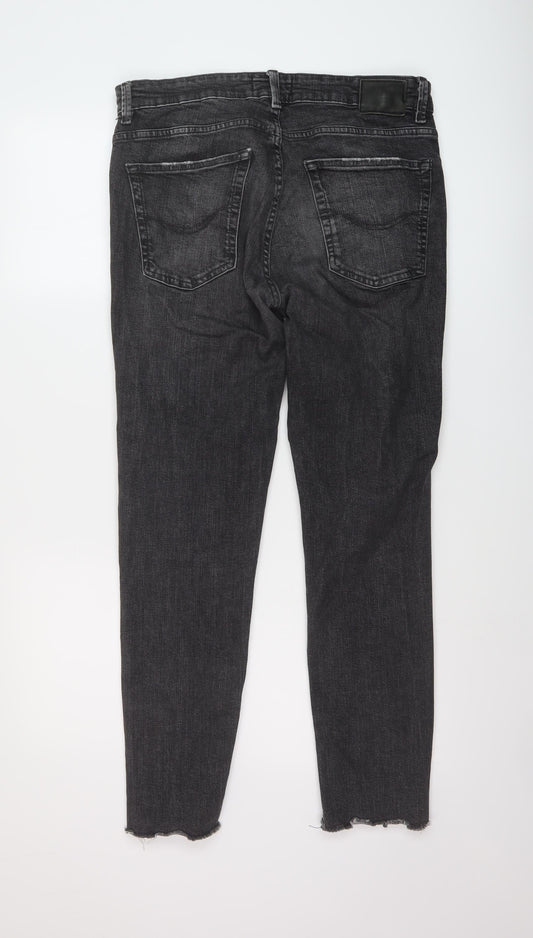 Pull&Bear Mens Grey Cotton Skinny Jeans Size 32 in L29 in Regular Button