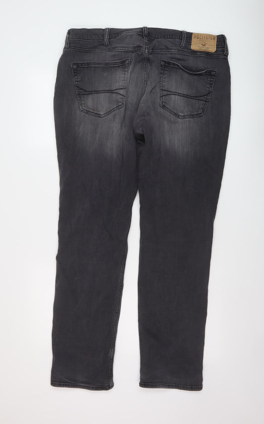 Hollister Mens Grey Cotton Skinny Jeans Size 38 in L34 in Regular Button