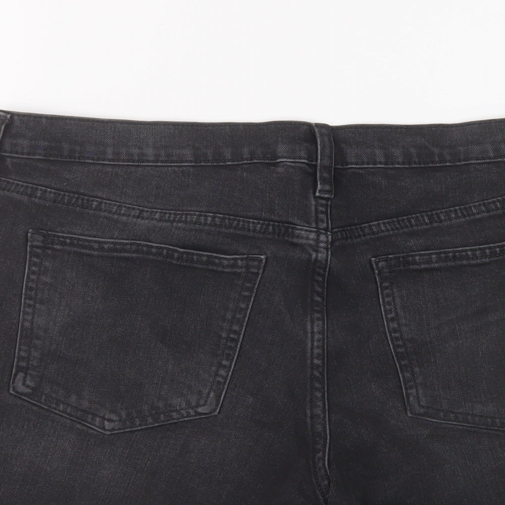 Gap Womens Grey Cotton Mom Shorts Size 32 in L5 in Regular Button