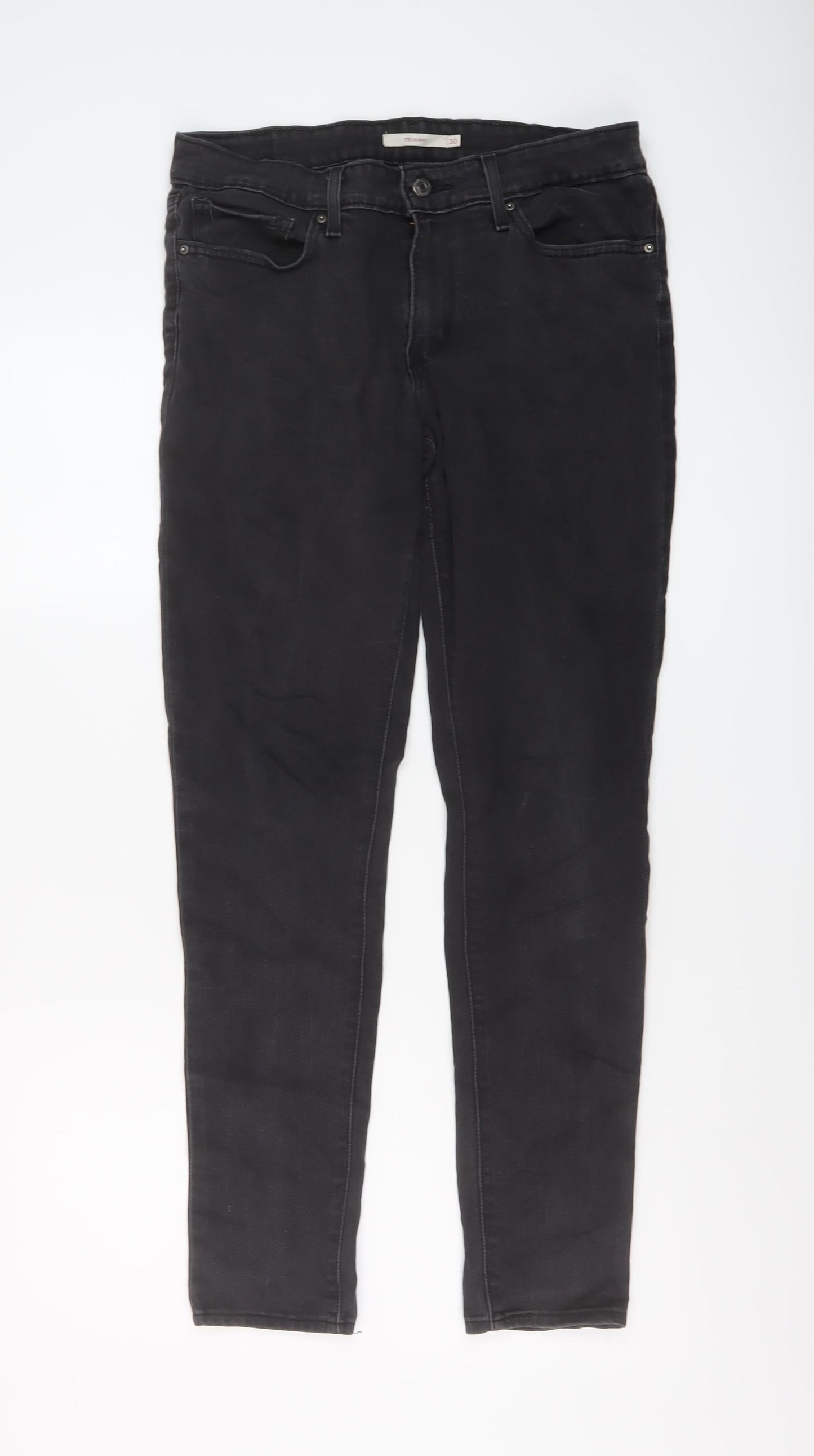 Levi's Womens Grey Cotton Skinny Jeans Size 30 in L30 in Regular Button