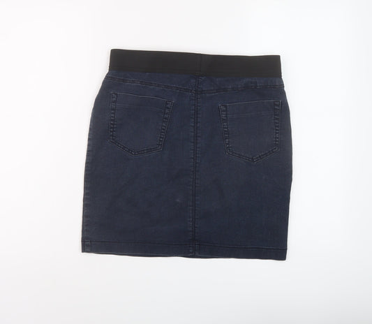 Marks and Spencer Womens Black Cotton A-Line Skirt Size 10