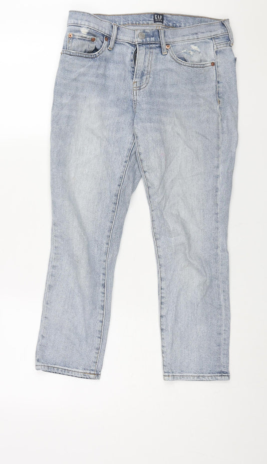 Gap Womens Blue Cotton Straight Jeans Size 26 L24 in Regular Zip