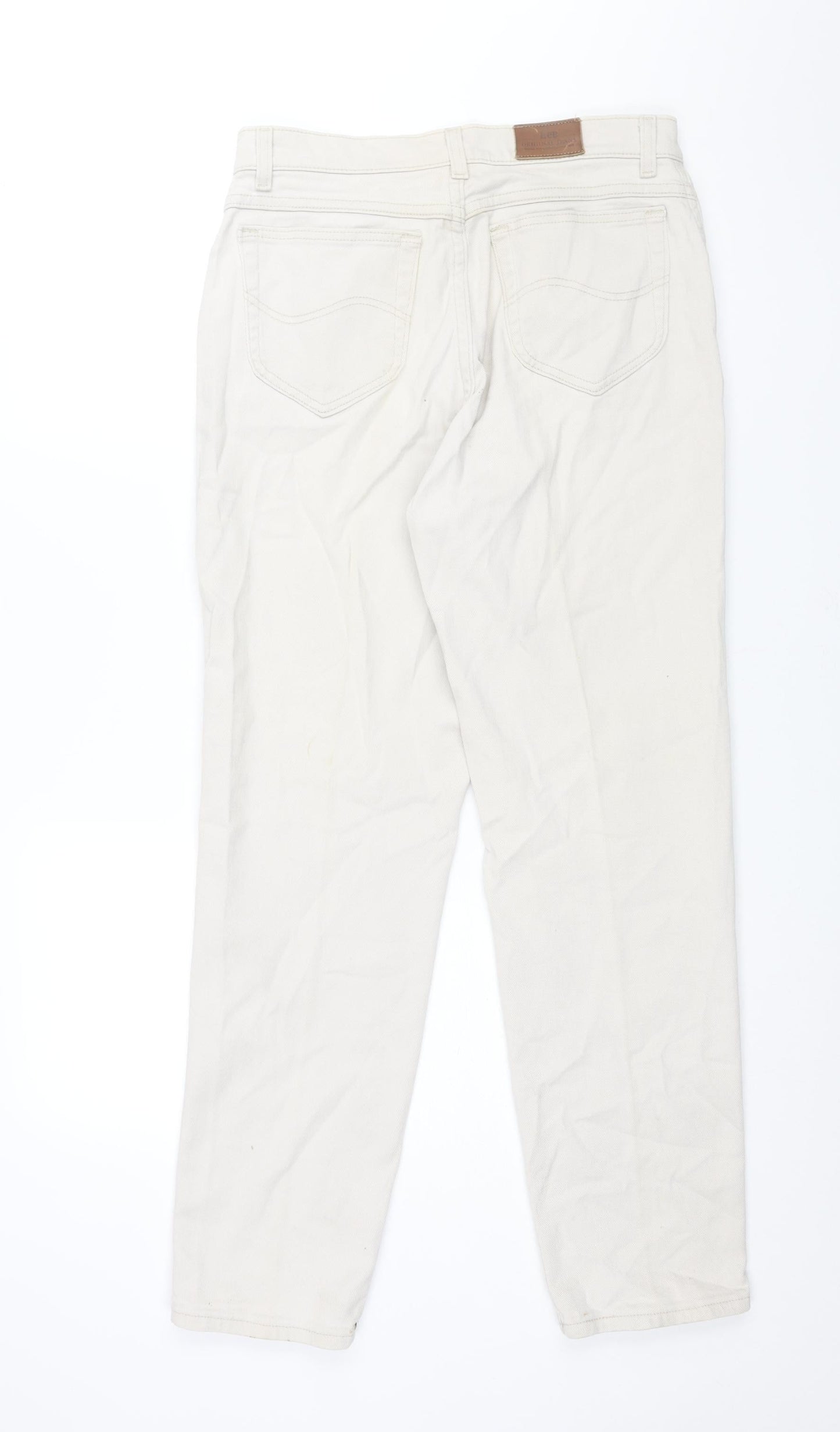 Lee Mens Ivory Cotton Straight Jeans Size 30 in L30 in Regular Zip