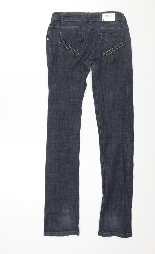 Gold SK Womens Blue Cotton Straight Jeans Size 28 in L32 in Regular Zip