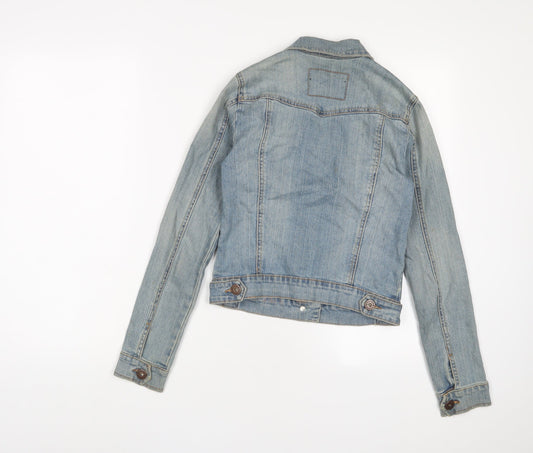 House Of Denim Womens Blue Jacket Size 8 Button