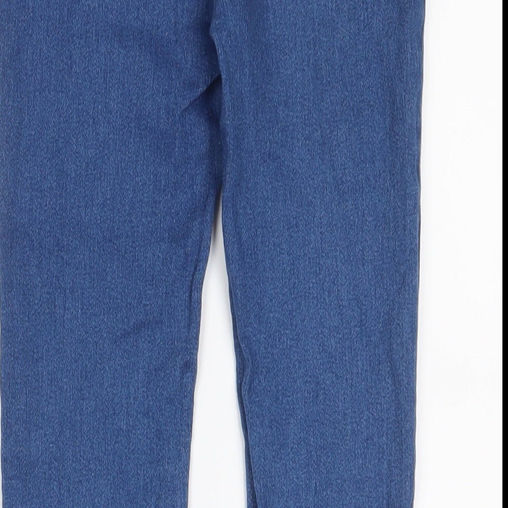 Brand and care label for Denim & Co. girls’ blue cotton skinny jeans, size 10-11, years, 25-inch leg regular zip