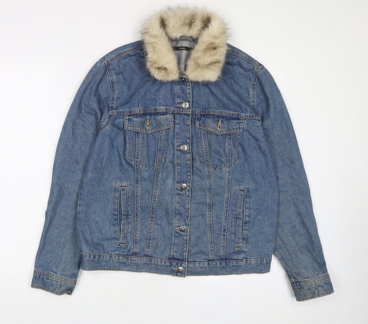 George Womens Blue Jacket Size 14 Button - Pockets