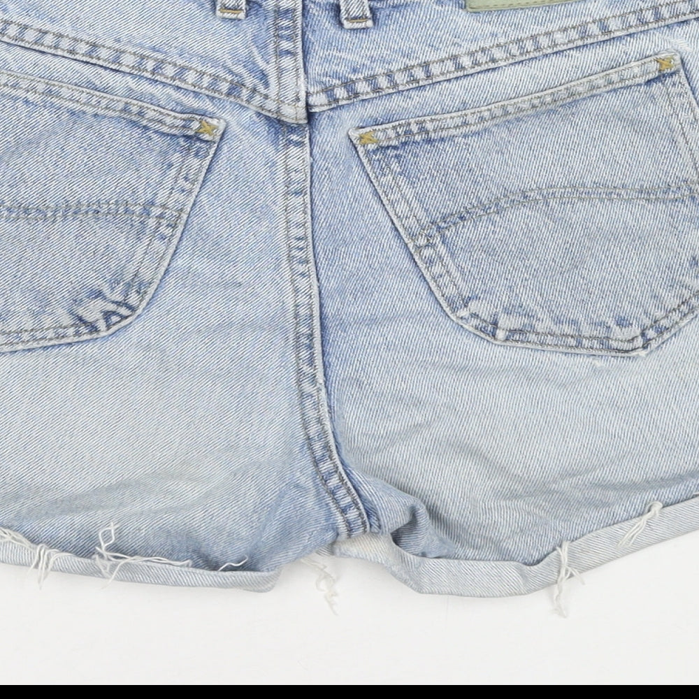 Lee Womens Blue Cotton Blend Cut-Off Shorts Size 28 in L3 in Regular Zip