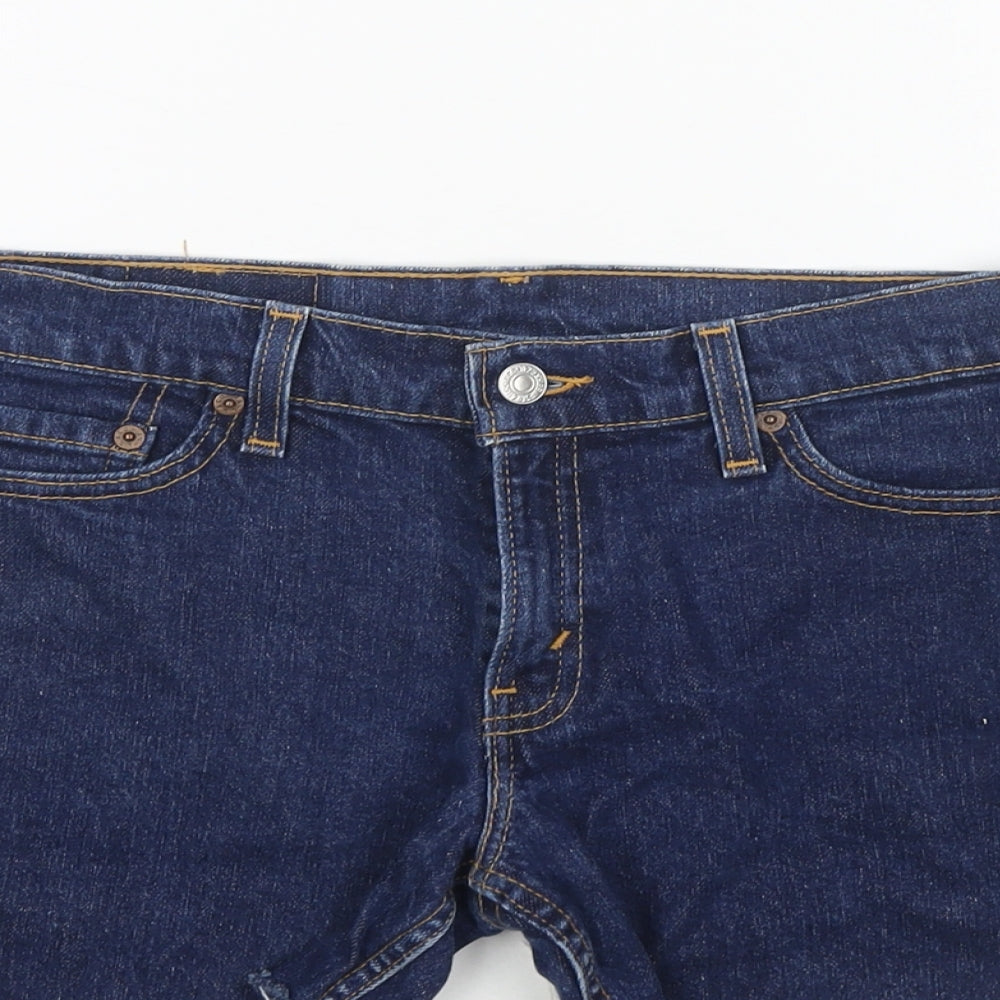 Levi's Womens Blue Cotton Cut-Off Shorts Size M L3 in Regular Zip - Customized Shorts