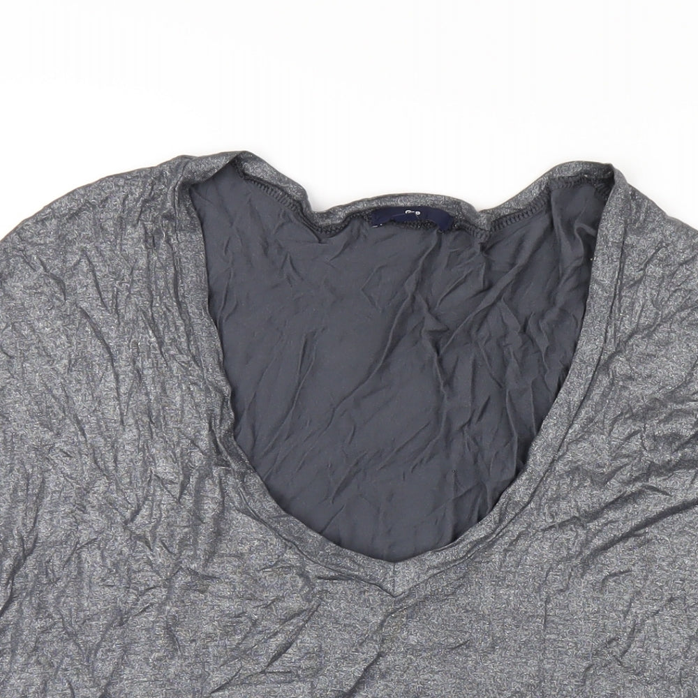 Gap Womens Silver Viscose Basic T-Shirt Size XL V-Neck