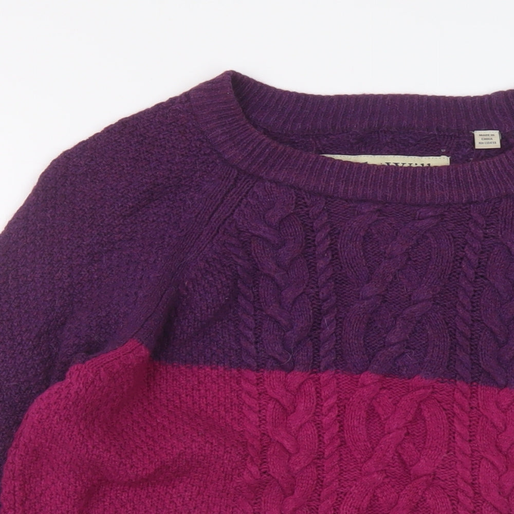 Jack Wills Womens Multicoloured Crew Neck Cotton Pullover Jumper Size 8