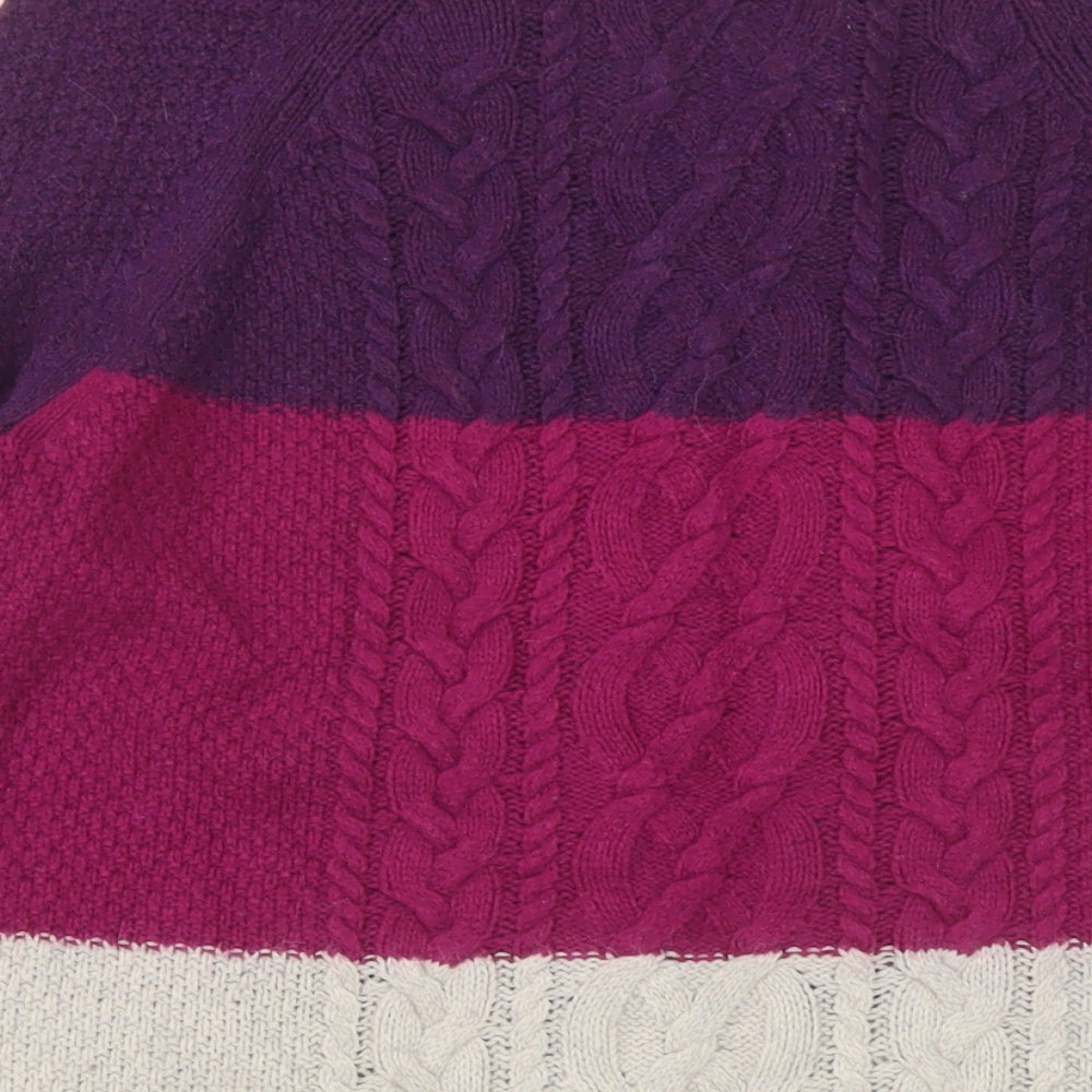 Jack Wills Womens Multicoloured Crew Neck Cotton Pullover Jumper Size 8