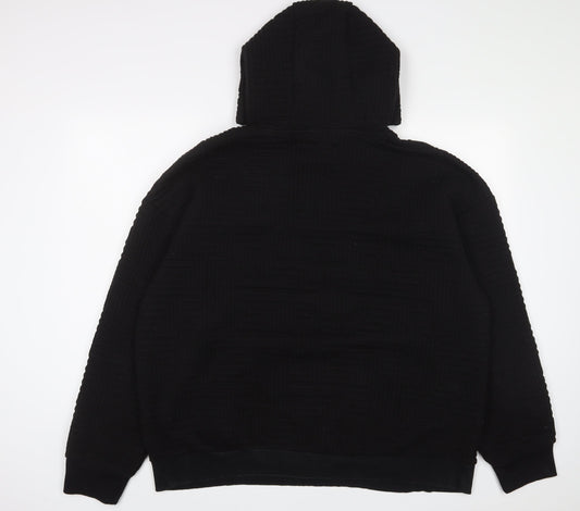 RESERVED Mens Black Polyester Pullover Hoodie Size 2XL - Pockets