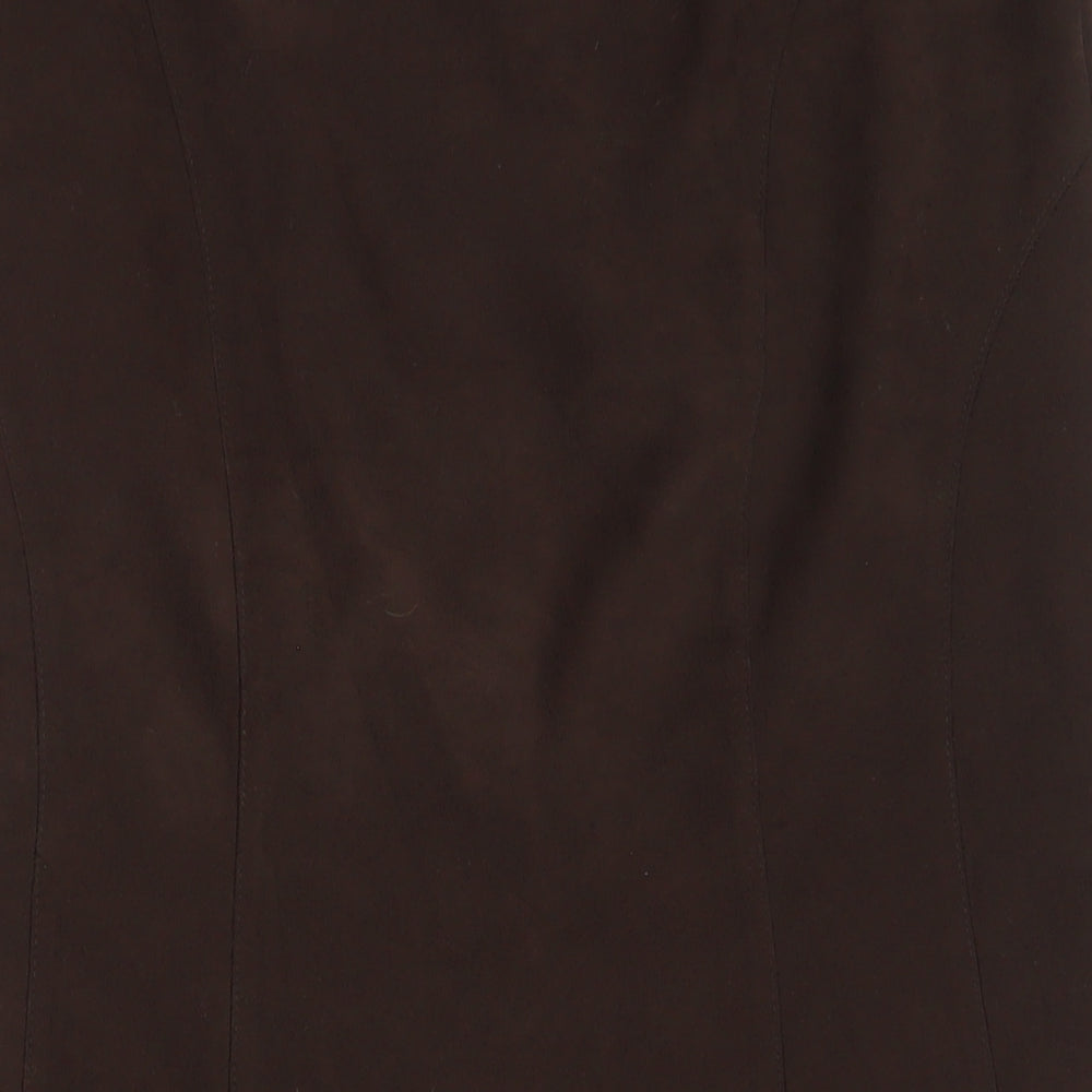 Wallis Womens Brown Polyester A-Line Skirt Size 10 Zip