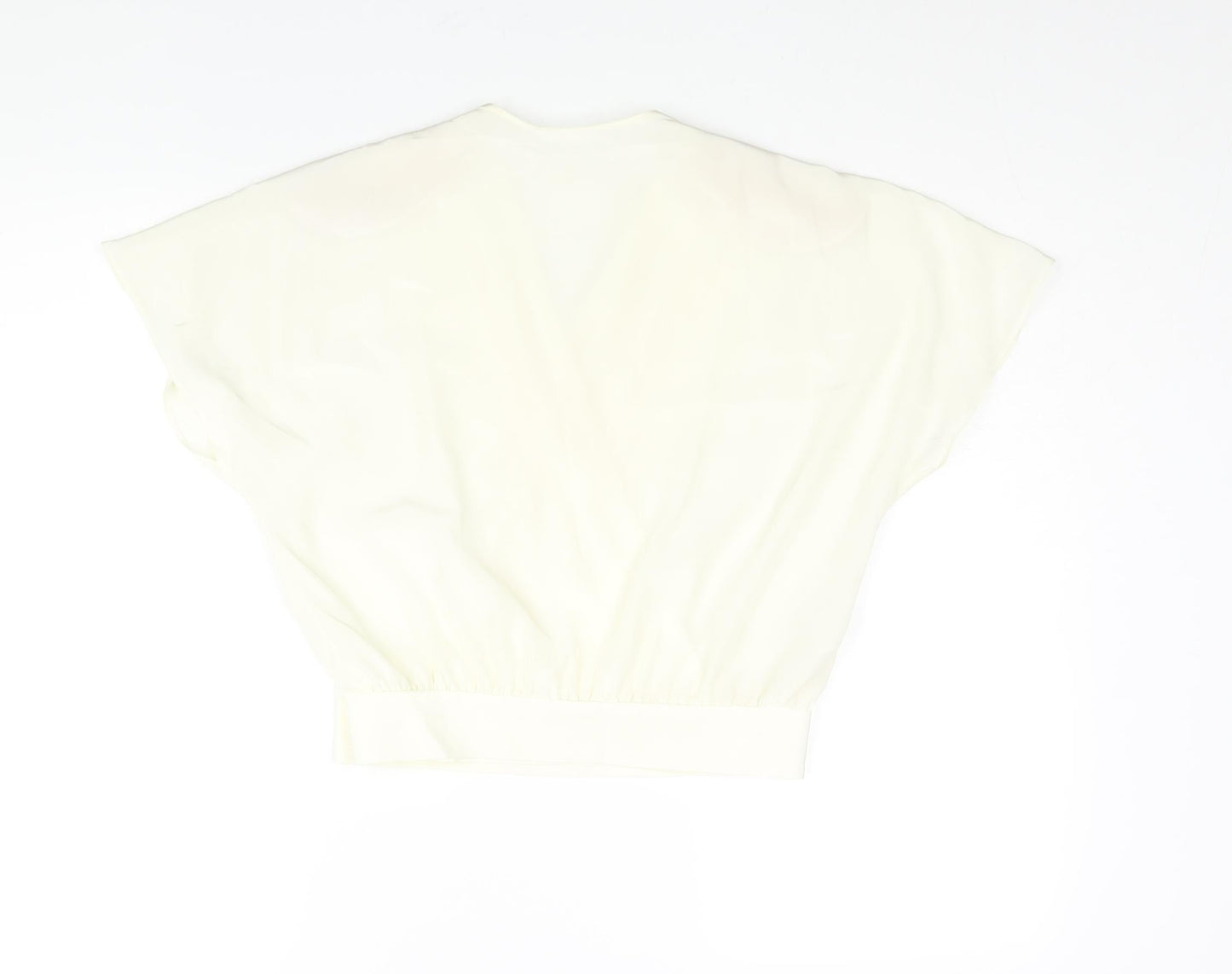 St Michael Womens Ivory Polyester Wrap Blouse Size 10 V-Neck - Pleat Detail