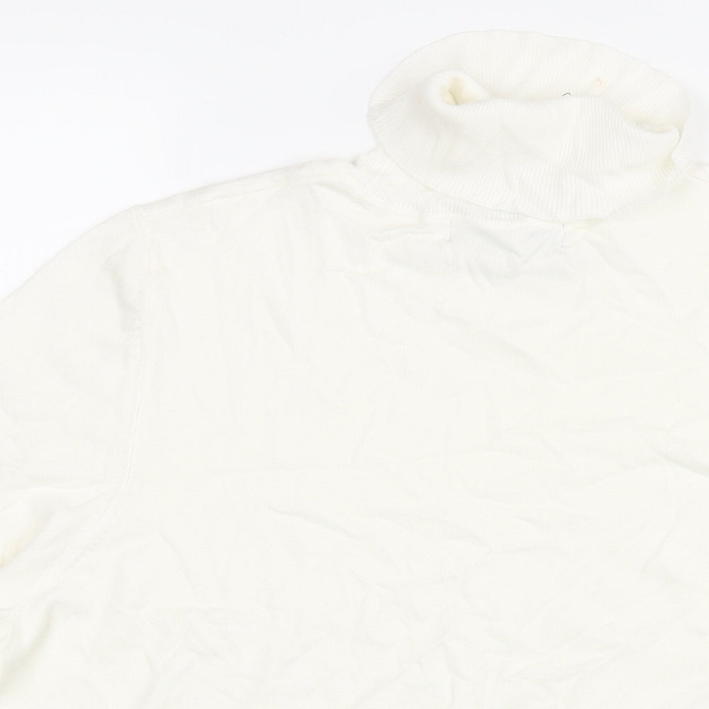 Marks and Spencer Womens Ivory Roll Neck Viscose Pullover Jumper Size 18