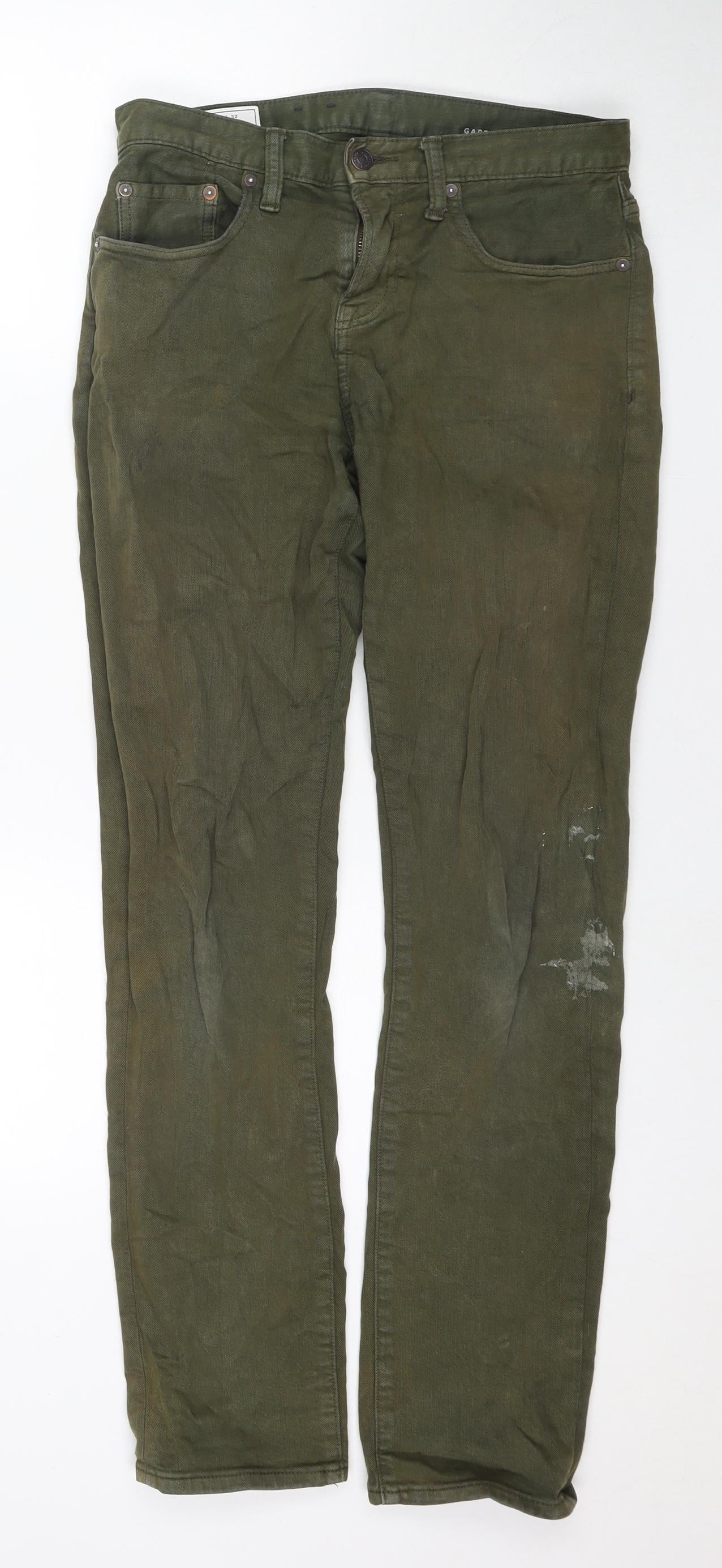 Gap Womens Green Cotton Straight Jeans Size 28 in L32 in Regular Zip