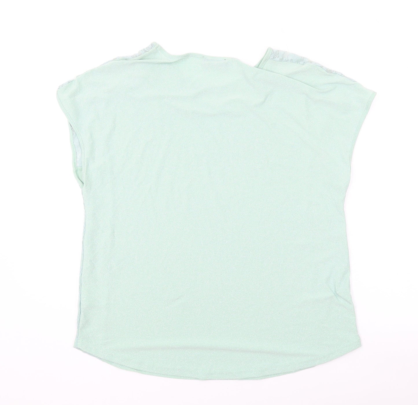 Klass Womens Green Polyester Basic T-Shirt Size M Round Neck