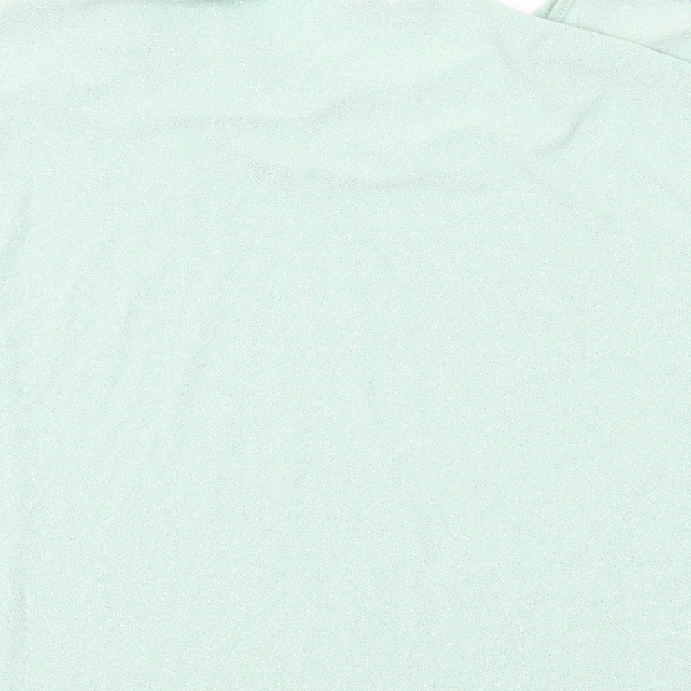 Klass Womens Green Polyester Basic T-Shirt Size M Round Neck