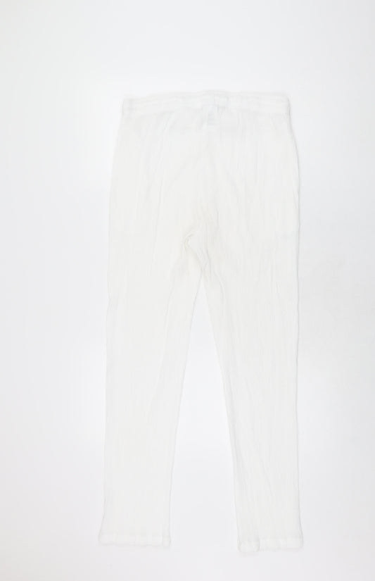 Damart Womens White Viscose Trousers Size 18 L29 in Regular Drawstring