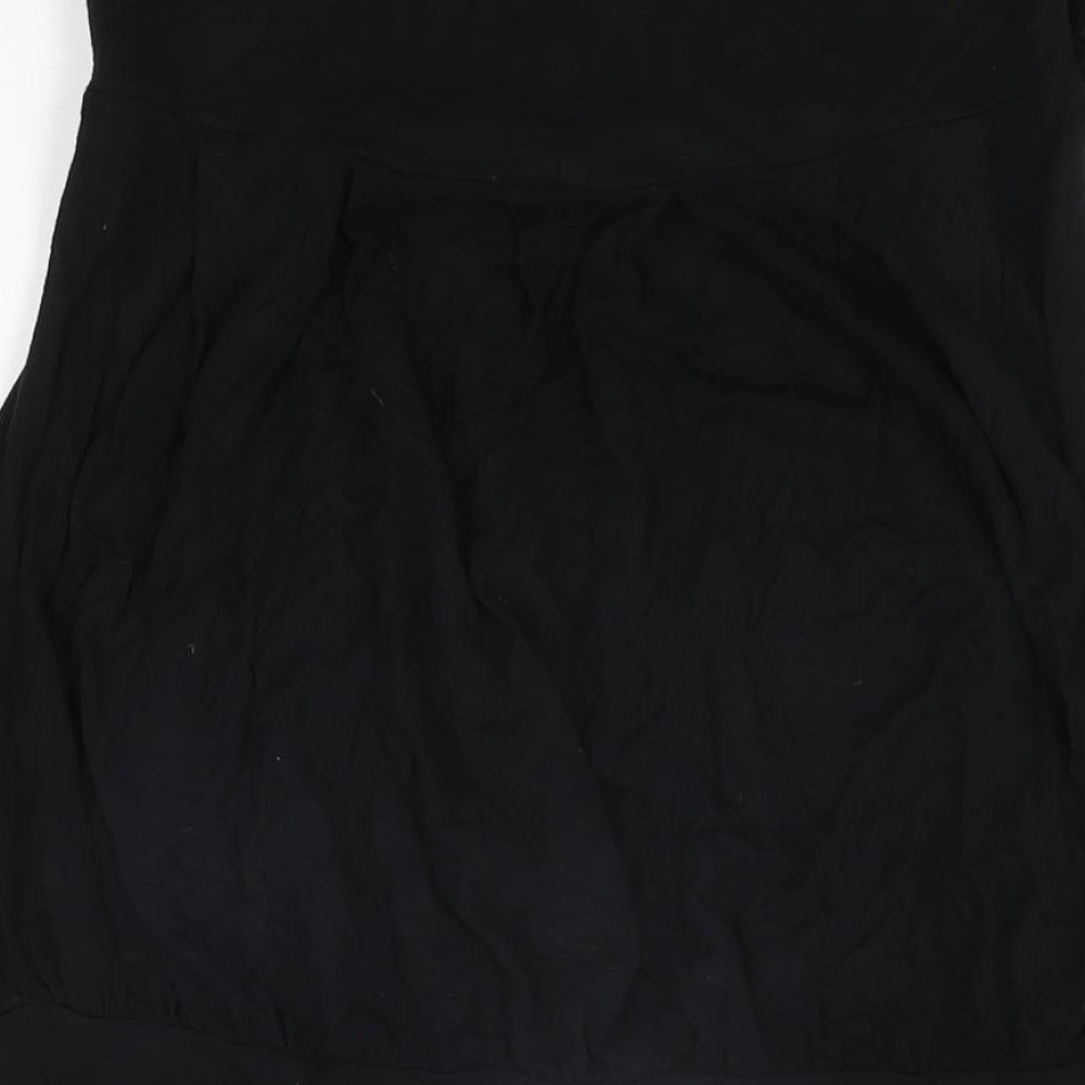 Therapy Womens Black Viscose Basic T-Shirt Size 12 Off the Shoulder - Sequins