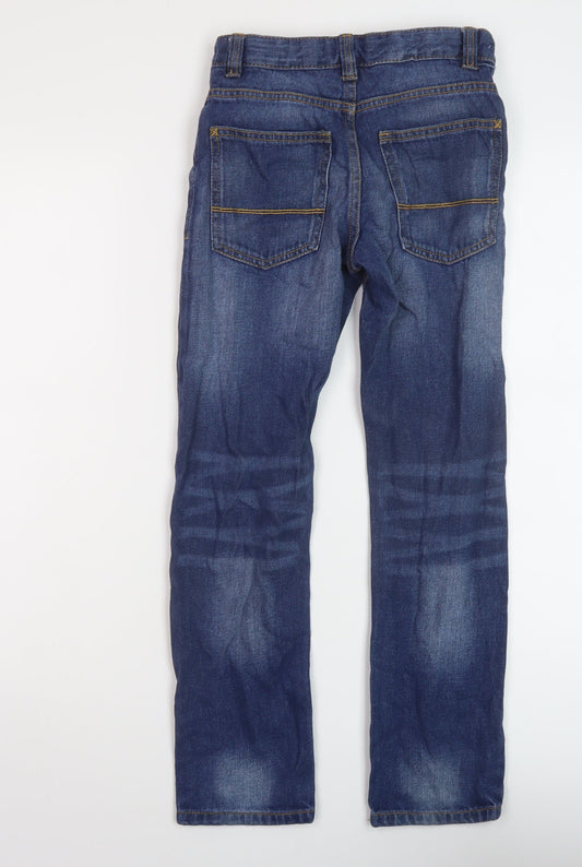 NEXT Boys Blue Cotton Straight Jeans Size 9 Months Regular Button