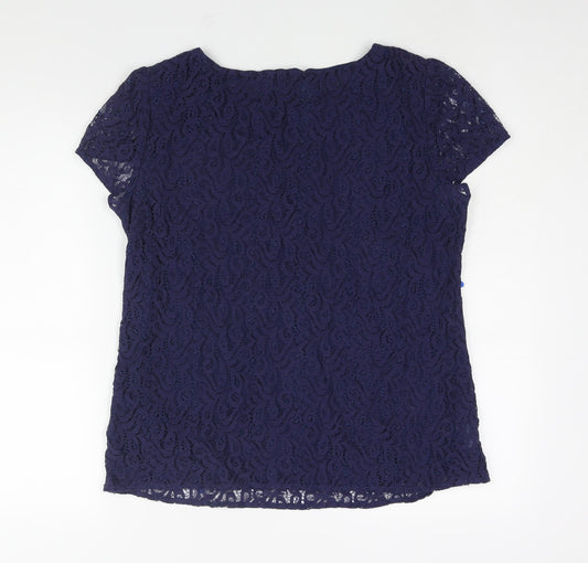 Womens UK Size M LOFT Blue Nylon Blouse