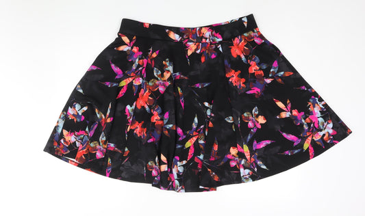Torrid Womens Black Floral Polyester Skater Skirt Size 36 in