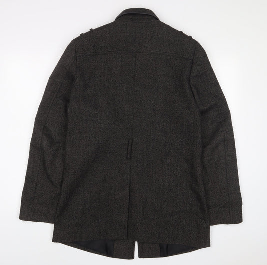 River Island Womens Grey Military Jacket Jacket Size M Button