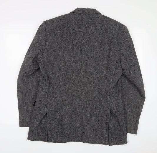 IMC Mens Grey Wool Jacket Suit Jacket Size 40 Regular - Inside Pockets