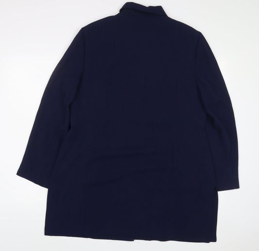 Initials Womens Blue Jacket Size 18 Button